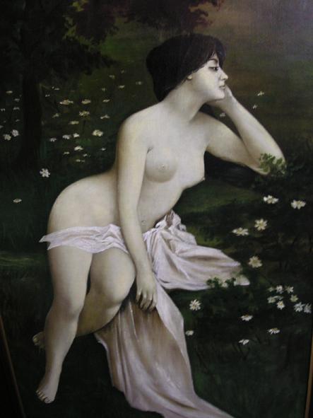 Portrait of a Nude Lady by Henry Carling